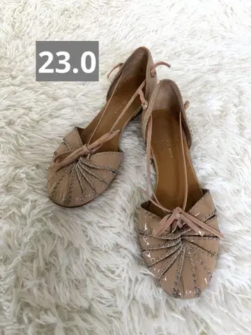 츠모리 치사토 WALK 플랫슈즈 23cm 베이지