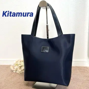 새상품급 Kitamura 키타무라 경량 토트백 손잡이 가죽 네이비