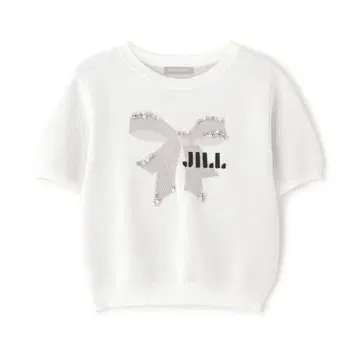 JILL BY JILLSTUART 리본 자카드 비쥬 니트탑