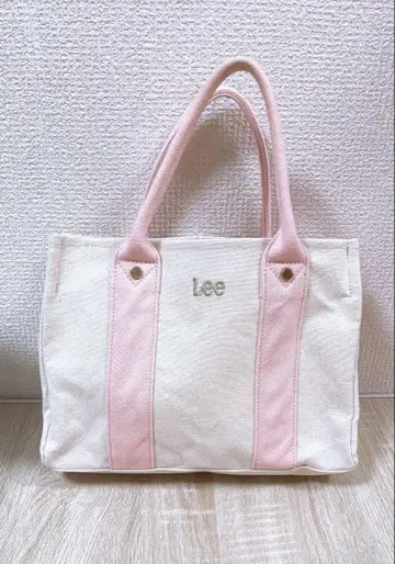 Lee 토트백 화이트/핑크