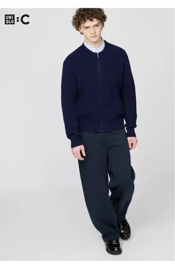 UNIQLO C 와이드 스웨트 팬츠 네이비 M