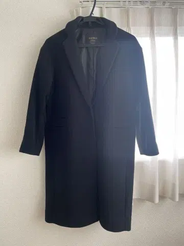 AS KNOW AS 블랙 체스터 코트