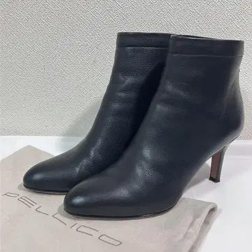 컨디션 최상 PELLICO 펠리코 가죽 숏부츠 부티 37 블랙