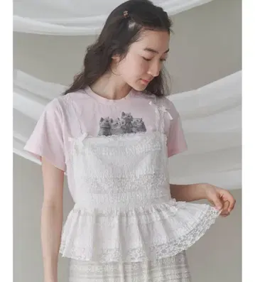 merry jenny 리본 레이스 페플럼 뷔스티에
