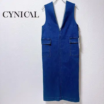 [ CYNICAL ] 택 포함 새상품 스트레치 데님 오버롤 스커트 02