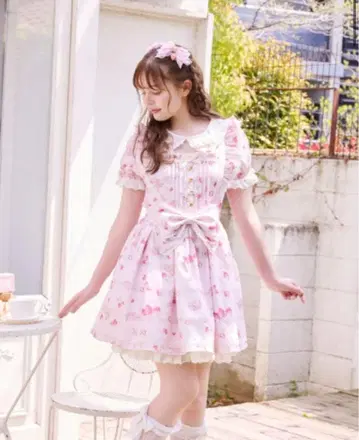 LIZLISA creamy berry 패턴 셋업 핑크