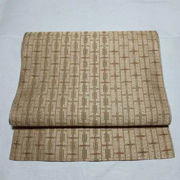 [새상품급] 팔촌 나고야 오비(약 24cm) 베이지 직조 무늬