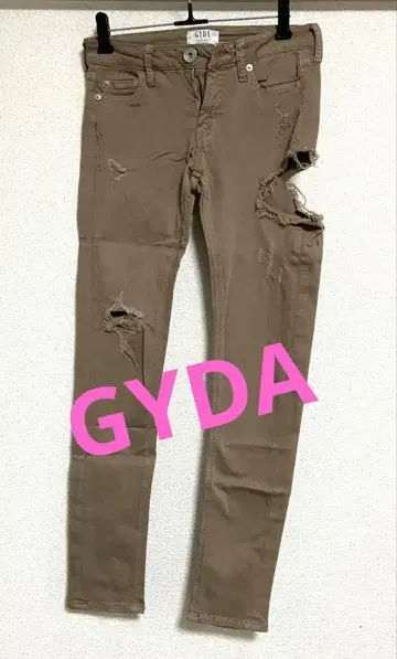 GYDA 베이지 데미지 스키니 팬츠