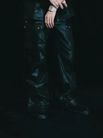 breath COATING BOOTCUT CARGO PANTS / BLK