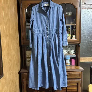 써니 클라우즈 데님 셔츠 원피스