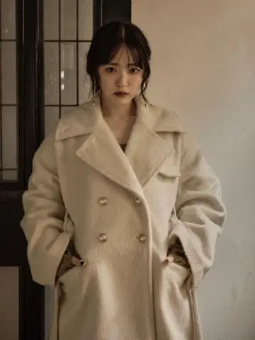 [ mideal ] 샤기 미들 코트