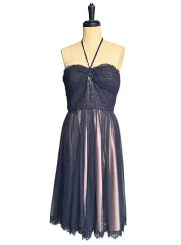 Morrell Maxie 홀터넥 레이스 튤 드레스 사이즈 S