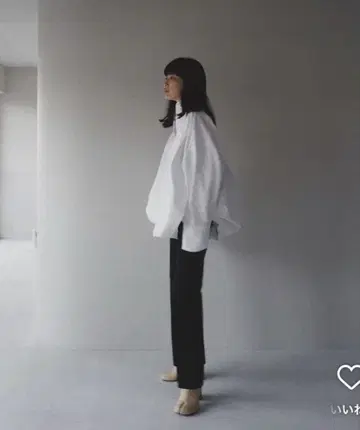 etretokyo 벌룬 실루엣 셔츠 칼라 롱 상의 미사용 새상품