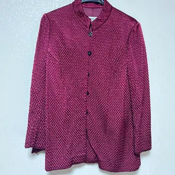 하나에모리 와인 레드 노카라 자켓