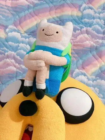 택 포함 새상품 어드벤처 타임 핀 앉은 멀티 스탠드 봉제 인형