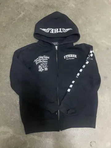 7THREE 블랙 지퍼 후드티 00s