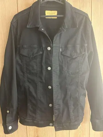 BIG JOHN 블랙 데님 자켓 L 하이퍼 스트레치 데님