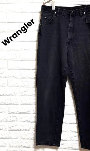 Wrangler 스트레이트 블랙 데님 청바지 W36 L32