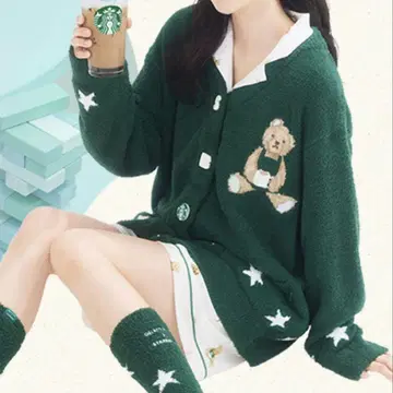 새상품 GELATO PIQUE STARBUCKS 룸웨어 가디건