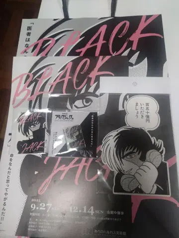 블랙 잭 전시회 핀 배지 스티커 2개 쇼핑백 플라이어