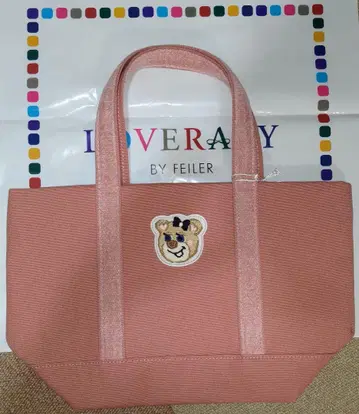 러브러리 올드 테디 와펜 토트백 스몰 핑크 페이러