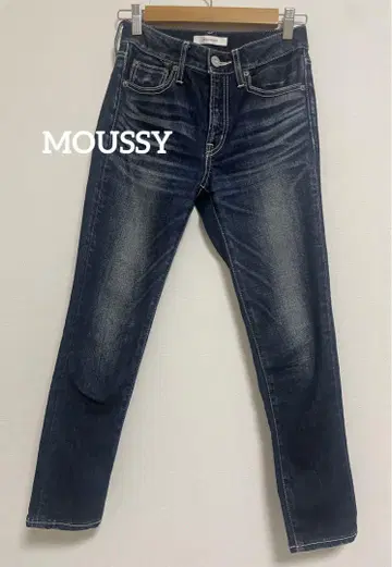 컨디션 최상 MOUSSY 스키니 데님 마우지 데님 다크 블루 인기 데님
