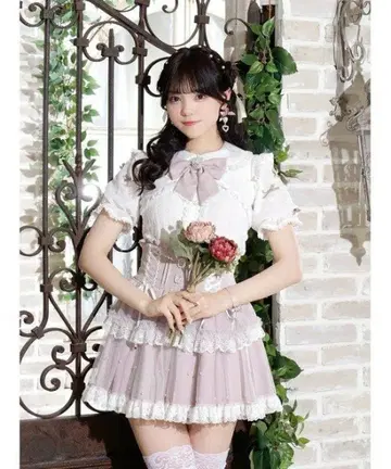 NOEME 노에미 아가씨 메니 리본 펄 티셔츠 상의