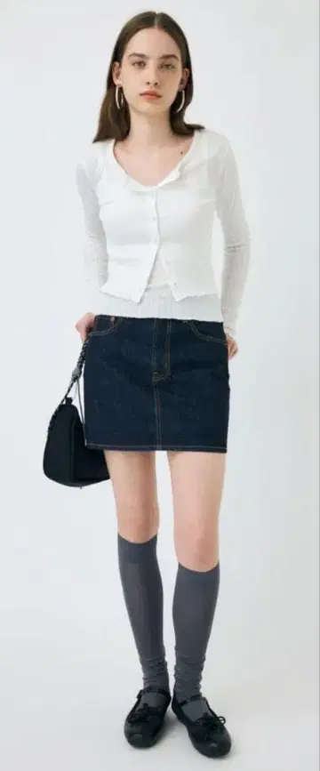 시착만 한 DENIM MINI 스커트 moussy