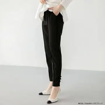 fitmore 사이드 리본 팬츠 화이트 블랙 PS