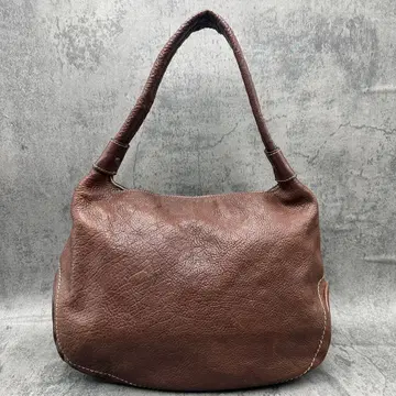 새상품급 츠치야 가방 배기 톤 오일 누메 원 숄더백 브라운 올 가죽