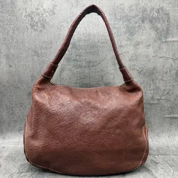 새상품급 츠치야 가방 배기 톤 오일 누메 원 숄더백 브라운 올 가죽