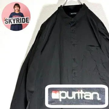 퓨리탄 블랙 셔츠 빅 실루엣 2XL 블랙 긴팔 남성 빈티지 여자