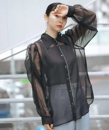 새상품급 HARE 시어 셔츠 블랙