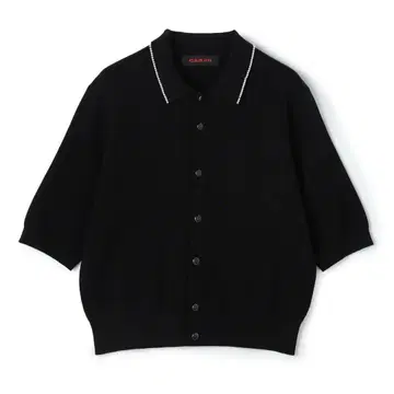 CABaN 코튼 캐시미어 펄 폴로 가디건 컬러:19 블랙