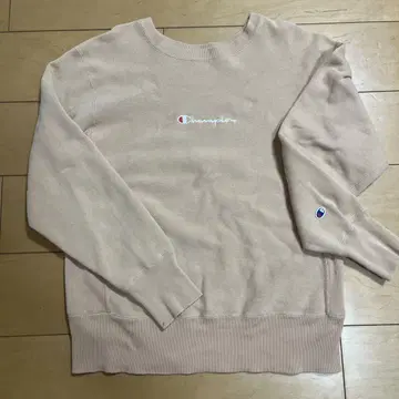 Champion 베이지 크루넥 맨투맨