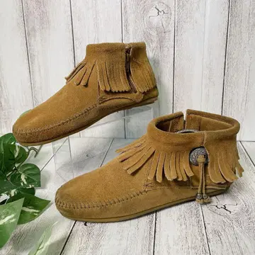 MINNETONKA 미네통카 프린지 모카신 부츠 스웨이드 23.5cm