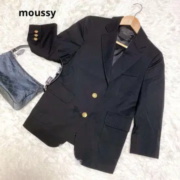 [ moussy ] 테일러드 자켓 블랙 골드 버튼 7부 소매