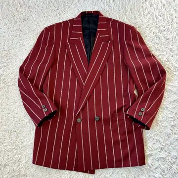 Goldenhorse 더블 자켓 빨간색 스트라이프 일본제 울 100%