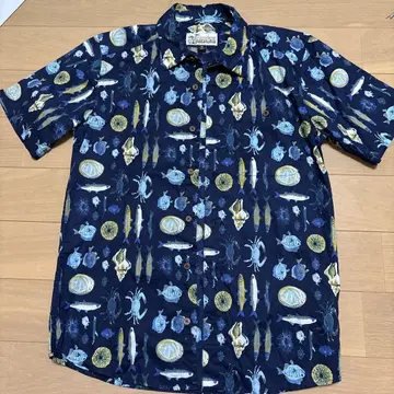 Patagonia 반팔 셔츠 sizeXS 네이비 해양 생물