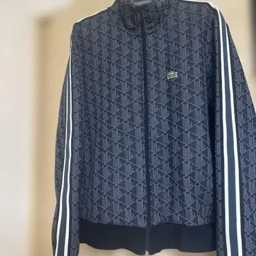 LACOSTE 블랙 모노그램 트랙 자켓