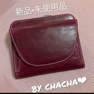 [ 새상품 미사용 ] 이단 접이식 지갑 와인 보르도
