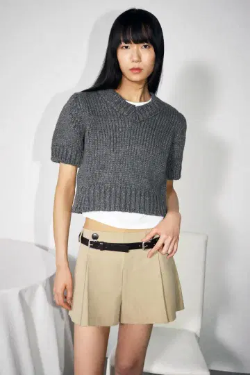 택 포함 새상품 ZARA 버튼 플리츠 숏팬츠 XS