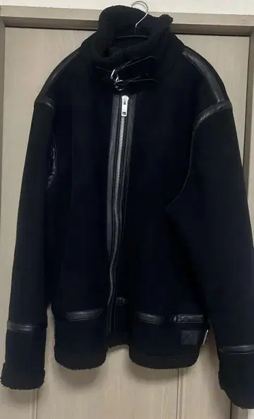 H&M 무스탕 자켓 남성용 가죽 블랙 자켓 블루종 XL