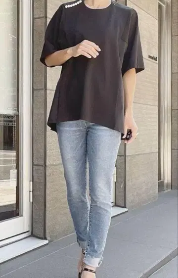 파시오네 펄 장식 상의