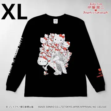 이토 준지 x 산리오 캐릭터즈 롱 T셔츠 갸루 토미에 x 헬로키티 XL