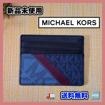 [미사용 새상품] 마이클코어스 카드 케이스 어드미럴/데님 멀티