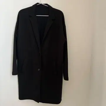 any FAM 블랙 롱 체스터 코트