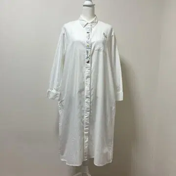 그라니프 롱 원피스 자수 귀여운 가을 화이트 원피스 포켓 부착