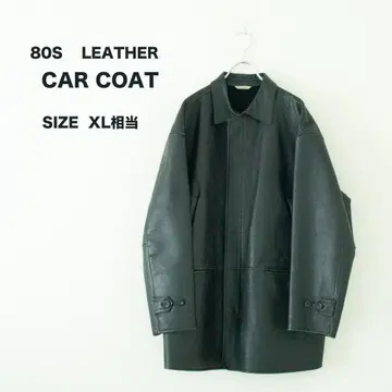 [새상품급] 80s 레더 카 코트 XL 상당 블랙
