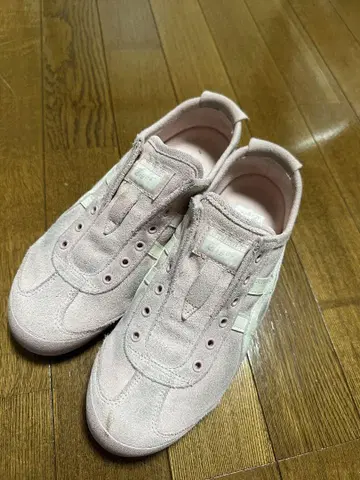 오니츠카타이거 핑크 스웨이드 스니커즈